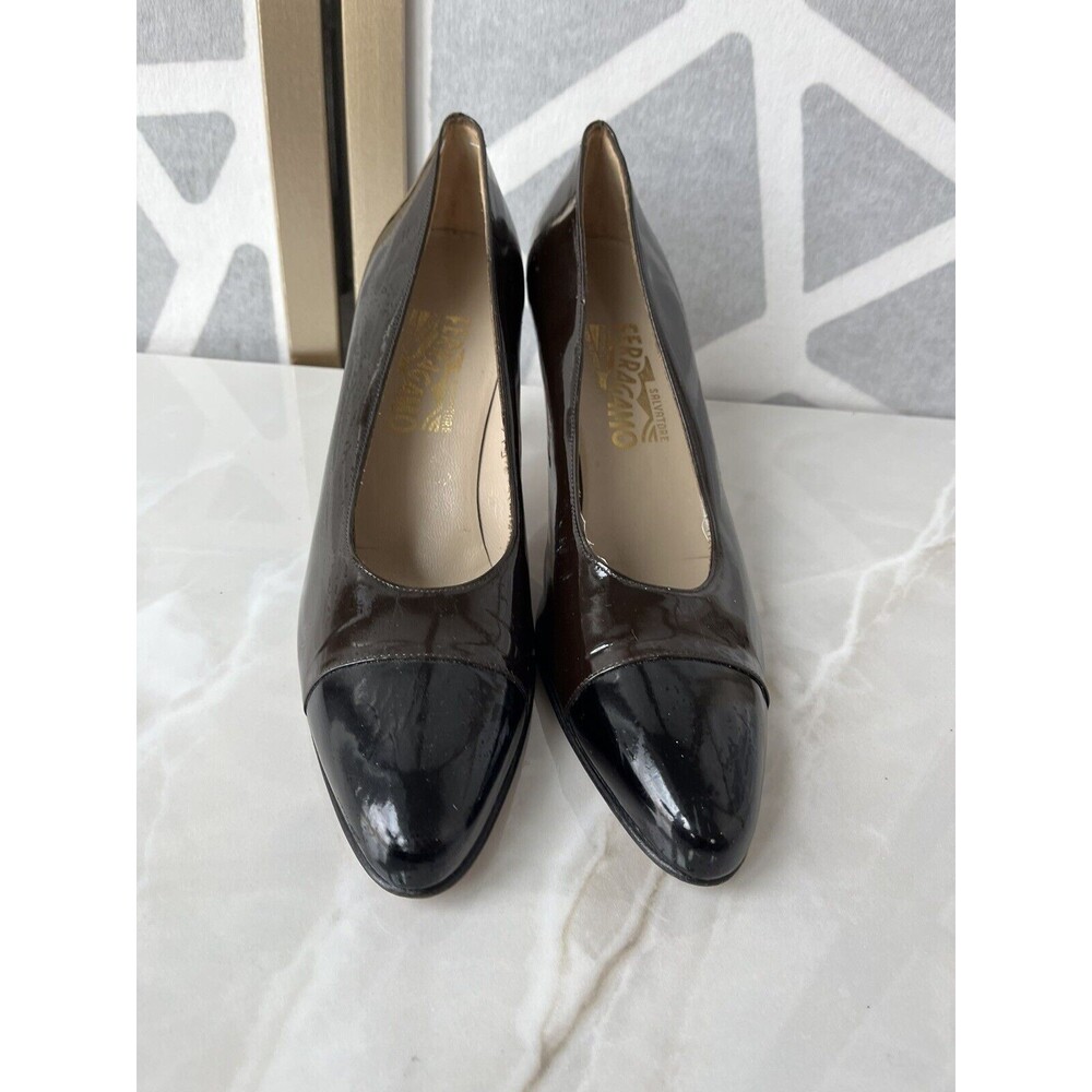 salvatore ferragamo 9.5 AAAA 4A Narrow Wmn Pumps Heels Leather Italy Shoes - Picture 5 of 12